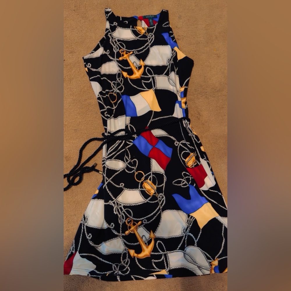 Lauren Ralph Lauren Blue Red Sundress  Midi